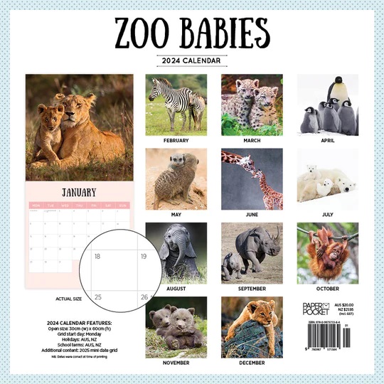 Zoo Babies 2025 Calendar Ryft